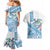 Hawaiian Abstract Sea Turtle Couples Matching Mermaid Dress and Hawaiian Shirt Polynesian Tapa Art and Kakau Tattoo White WaterColor - Polynesian Pride