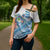 Hawaiian Abstract Sea Turtle Cross Shoulder Shirt Polynesian Tapa Art and Kakau Tattoo White WaterColor - Polynesian Pride