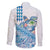 Hawaiian Abstract Sea Turtle Family Matching Short Sleeve Bodycon Dress and Hawaiian Shirt Polynesian Tapa Art and Kakau Tattoo White WaterColor - Polynesian Pride