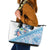 Hawaiian Abstract Sea Turtle Leather Tote Bag Polynesian Tapa Art and Kakau Tattoo White WaterColor - Polynesian Pride