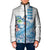 Hawaiian Abstract Sea Turtle Padded Jacket Polynesian Tapa Art and Kakau Tattoo White WaterColor - Polynesian Pride