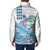 Hawaiian Abstract Sea Turtle Padded Jacket Polynesian Tapa Art and Kakau Tattoo White WaterColor - Polynesian Pride