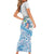 Hawaiian Abstract Sea Turtle Short Sleeve Bodycon Dress Polynesian Tapa Art and Kakau Tattoo White WaterColor - Polynesian Pride