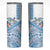 Hawaiian Abstract Sea Turtle Skinny Tumbler Polynesian Tapa Art and Kakau Tattoo White WaterColor - Polynesian Pride
