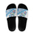Hawaiian Abstract Sea Turtle Slide Sandals Polynesian Tapa Art and Kakau Tattoo White WaterColor - Polynesian Pride