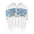 Hawaiian Abstract Sea Turtle Slide Sandals Polynesian Tapa Art and Kakau Tattoo White WaterColor - Polynesian Pride