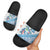 Hawaiian Abstract Sea Turtle Slide Sandals Polynesian Tapa Art and Kakau Tattoo White WaterColor - Polynesian Pride