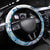 Hawaiian Abstract Sea Turtle Steering Wheel Cover Polynesian Tapa Art and Kakau Tattoo White WaterColor - Polynesian Pride