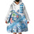 Hawaiian Abstract Sea Turtle Wearable Blanket Hoodie Polynesian Tapa Art and Kakau Tattoo White WaterColor - Polynesian Pride