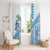 Hawaiian Abstract Sea Turtle Window Curtain Polynesian Tapa Art and Kakau Tattoo White WaterColor - Polynesian Pride