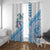 Hawaiian Abstract Sea Turtle Window Curtain Polynesian Tapa Art and Kakau Tattoo White WaterColor - Polynesian Pride