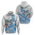 Hawaiian Abstract Sea Turtle Zip Hoodie Polynesian Tapa Art and Kakau Tattoo White WaterColor - Polynesian Pride