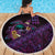 Hawaiian Abstract Sea Turtle Beach Blanket Polynesian Tapa Art and Kakau Tattoo Purple WaterColor - Polynesian Pride