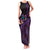 Hawaiian Abstract Sea Turtle Family Matching Tank Maxi Dress and Hawaiian Shirt Polynesian Tapa Art and Kakau Tattoo Purple WaterColor - Polynesian Pride
