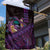 Hawaiian Abstract Sea Turtle Garden Flag Polynesian Tapa Art and Kakau Tattoo Purple WaterColor - Polynesian Pride