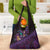 Hawaiian Abstract Sea Turtle Grocery Bag Polynesian Tapa Art and Kakau Tattoo Purple WaterColor - Polynesian Pride