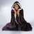 Hawaiian Abstract Sea Turtle Hooded Blanket Polynesian Tapa Art and Kakau Tattoo Purple WaterColor - Polynesian Pride