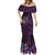 Hawaiian Abstract Sea Turtle Mermaid Dress Polynesian Tapa Art and Kakau Tattoo Purple WaterColor - Polynesian Pride
