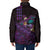 Hawaiian Abstract Sea Turtle Padded Jacket Polynesian Tapa Art and Kakau Tattoo Purple WaterColor - Polynesian Pride
