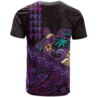 Hawaiian Abstract Sea Turtle T Shirt Polynesian Tapa Art and Kakau Tattoo Purple WaterColor - Polynesian Pride