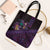 Hawaiian Abstract Sea Turtle Tote Bag Polynesian Tapa Art and Kakau Tattoo Purple WaterColor - Polynesian Pride
