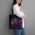 Hawaiian Abstract Sea Turtle Tote Bag Polynesian Tapa Art and Kakau Tattoo Purple WaterColor - Polynesian Pride
