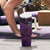 Hawaiian Abstract Sea Turtle Tumbler With Handle Polynesian Tapa Art and Kakau Tattoo Purple WaterColor - Polynesian Pride