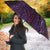 Hawaiian Abstract Sea Turtle Umbrella Polynesian Tapa Art and Kakau Tattoo Purple WaterColor - Polynesian Pride
