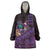 Hawaiian Abstract Sea Turtle Wearable Blanket Hoodie Polynesian Tapa Art and Kakau Tattoo Purple WaterColor - Polynesian Pride