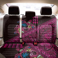 Hawaiian Abstract Sea Turtle Back Car Seat Cover Polynesian Tapa Art and Kakau Tattoo Pink WaterColor - Polynesian Pride