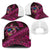 Hawaiian Abstract Sea Turtle Baseball Net Cap Polynesian Tapa Art and Kakau Tattoo Pink WaterColor - Polynesian Pride