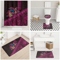 Hawaiian Abstract Sea Turtle Bathroom Set Polynesian Tapa Art and Kakau Tattoo Pink WaterColor - Polynesian Pride
