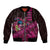 Hawaiian Abstract Sea Turtle Bomber Jacket Polynesian Tapa Art and Kakau Tattoo Pink WaterColor - Polynesian Pride