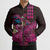 Hawaiian Abstract Sea Turtle Bomber Puffer Jacket Polynesian Tapa Art and Kakau Tattoo Pink WaterColor - Polynesian Pride