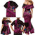 Hawaiian Abstract Sea Turtle Family Matching Mermaid Dress and Hawaiian Shirt Polynesian Tapa Art and Kakau Tattoo Pink WaterColor - Polynesian Pride