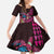 Hawaiian Abstract Sea Turtle Family Matching Short Sleeve Bodycon Dress and Hawaiian Shirt Polynesian Tapa Art and Kakau Tattoo Pink WaterColor - Polynesian Pride