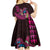 Hawaiian Abstract Sea Turtle Kid Short Sleeve Dress Polynesian Tapa Art and Kakau Tattoo Pink WaterColor - Polynesian Pride