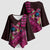 Hawaiian Abstract Sea Turtle Kimono Sleeve Blouse Polynesian Tapa Art and Kakau Tattoo Pink WaterColor - Polynesian Pride