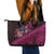 Hawaiian Abstract Sea Turtle Leather Tote Bag Polynesian Tapa Art and Kakau Tattoo Pink WaterColor - Polynesian Pride