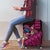 Hawaiian Abstract Sea Turtle Luggage Cover Polynesian Tapa Art and Kakau Tattoo Pink WaterColor - Polynesian Pride