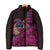 Hawaiian Abstract Sea Turtle Padded Jacket Polynesian Tapa Art and Kakau Tattoo Pink WaterColor - Polynesian Pride