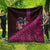 Hawaiian Abstract Sea Turtle Quilt Polynesian Tapa Art and Kakau Tattoo Pink WaterColor - Polynesian Pride