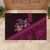 Hawaiian Abstract Sea Turtle Rubber Doormat Polynesian Tapa Art and Kakau Tattoo Pink WaterColor - Polynesian Pride