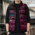 Hawaiian Abstract Sea Turtle Sleeveless Puffer Jacket Polynesian Tapa Art and Kakau Tattoo Pink WaterColor - Polynesian Pride