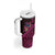 Hawaiian Abstract Sea Turtle Tumbler With Handle Polynesian Tapa Art and Kakau Tattoo Pink WaterColor - Polynesian Pride