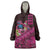 Hawaiian Abstract Sea Turtle Wearable Blanket Hoodie Polynesian Tapa Art and Kakau Tattoo Pink WaterColor - Polynesian Pride