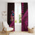 Hawaiian Abstract Sea Turtle Window Curtain Polynesian Tapa Art and Kakau Tattoo Pink WaterColor - Polynesian Pride