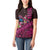 Hawaiian Abstract Sea Turtle Women Polo Shirt Polynesian Tapa Art and Kakau Tattoo Pink WaterColor - Polynesian Pride