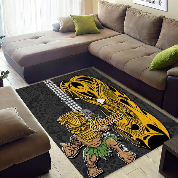 Hawaii Monk Seal Area Rug Kakau With Kanaka Green LT14 main image 0