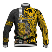Hawaii Island Baseball Jacket Hawaiian Warrior and Kakau Symbols Abstract Tattoo LT03 - Polynesian Pride
